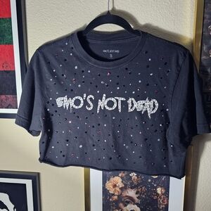 Black 'Emo's Not Dead' Crop Top